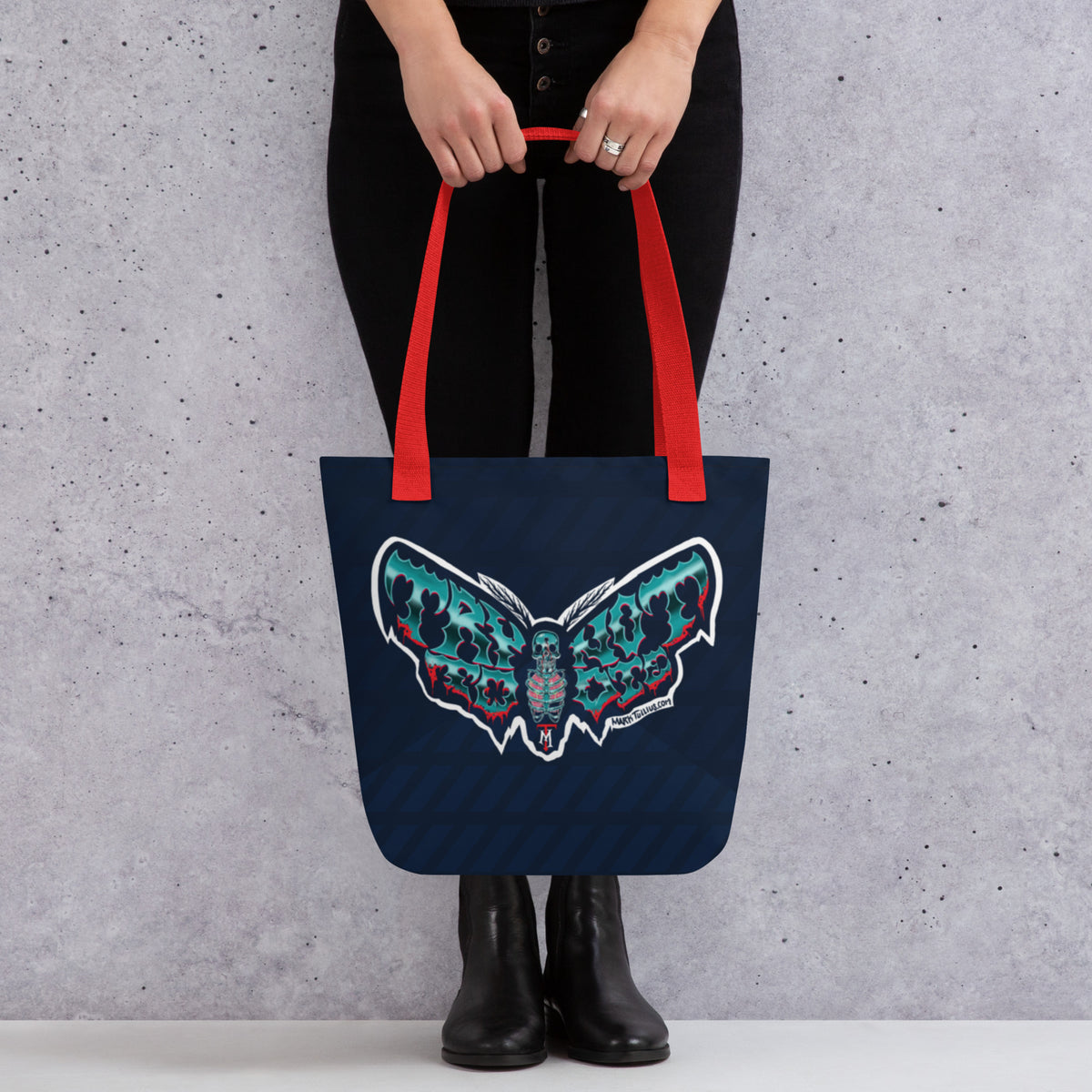 Try Not to Die Moth Tote bag
