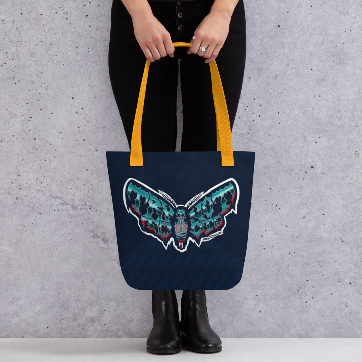 Try Not to Die Moth Tote bag